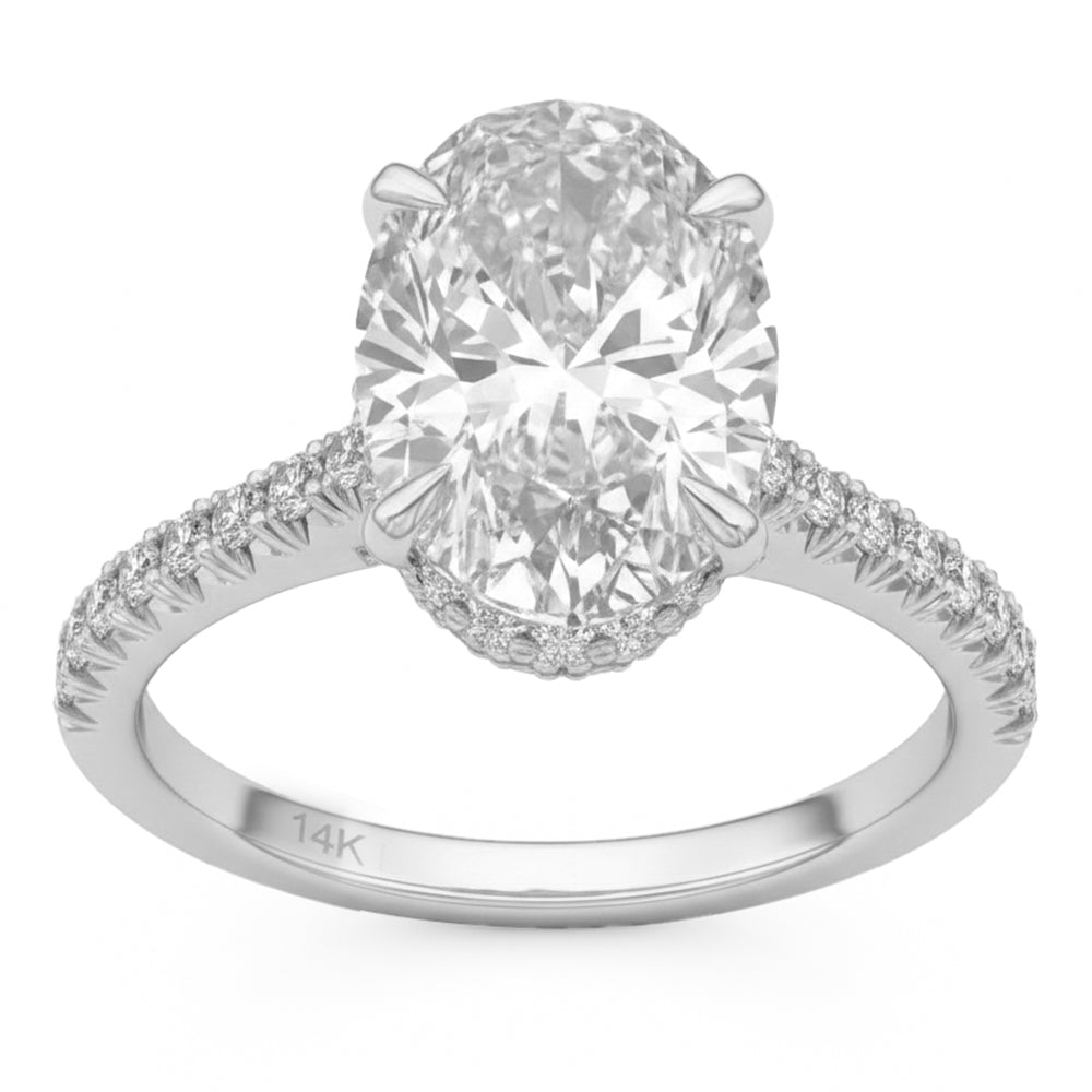 4.59ct 14K White Gold  Diamond Ring Size 6.5