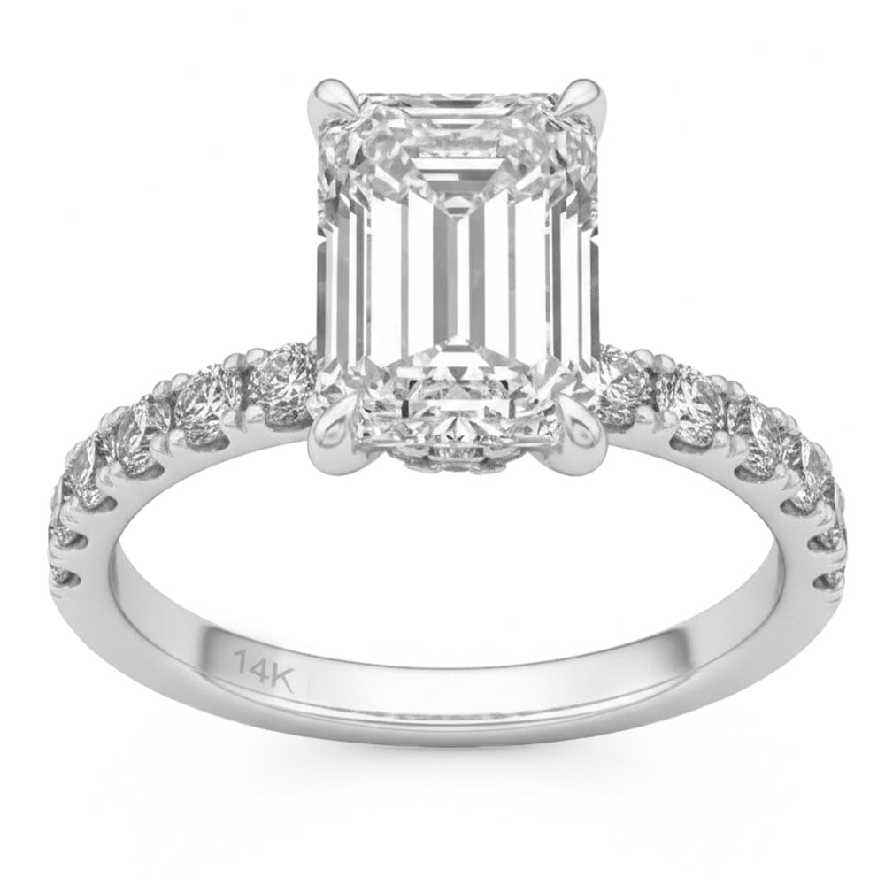 3.64ct 14K White Gold  Diamond Ring Size 6.5