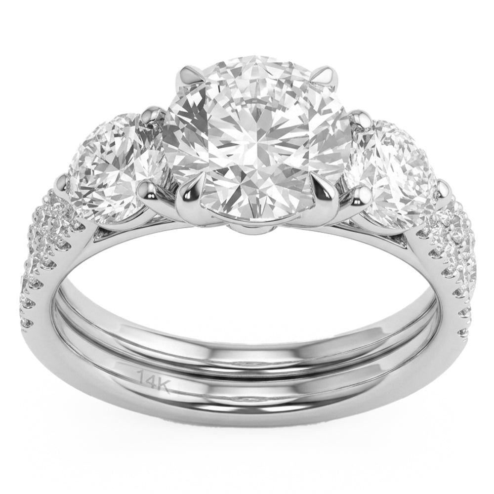 3.65ct 14K White Gold  Diamond Ring Size 6.5