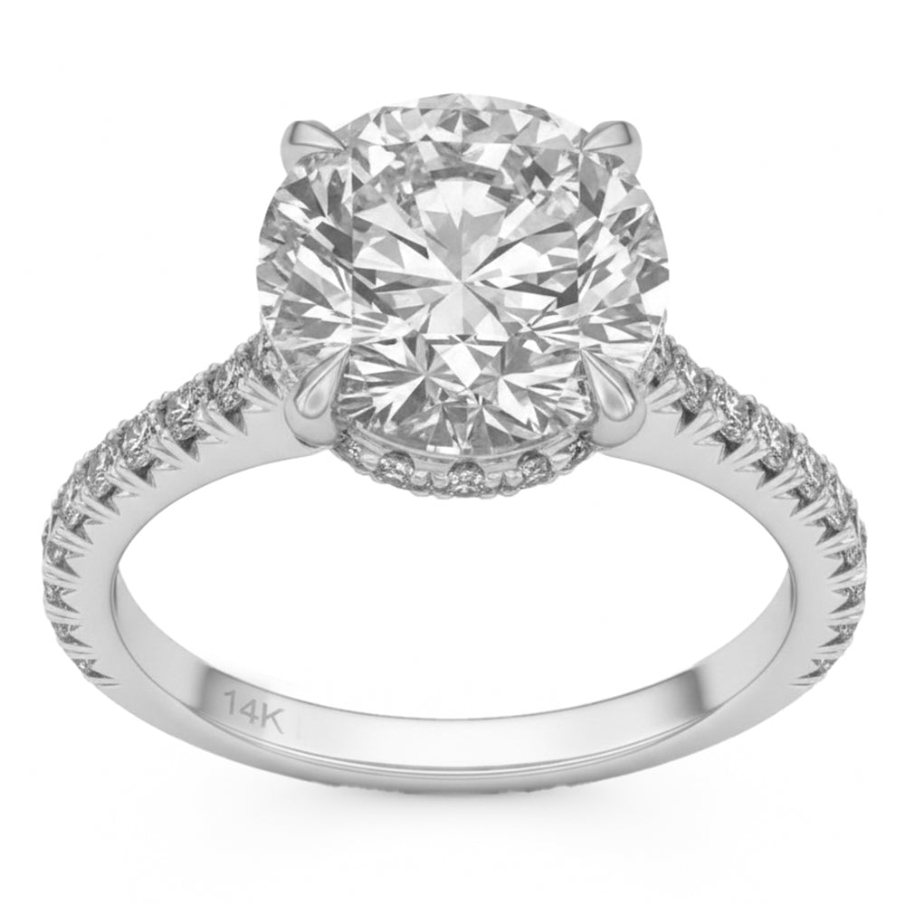 4.6ct 14K White Gold  Diamond Ring Size 6.5