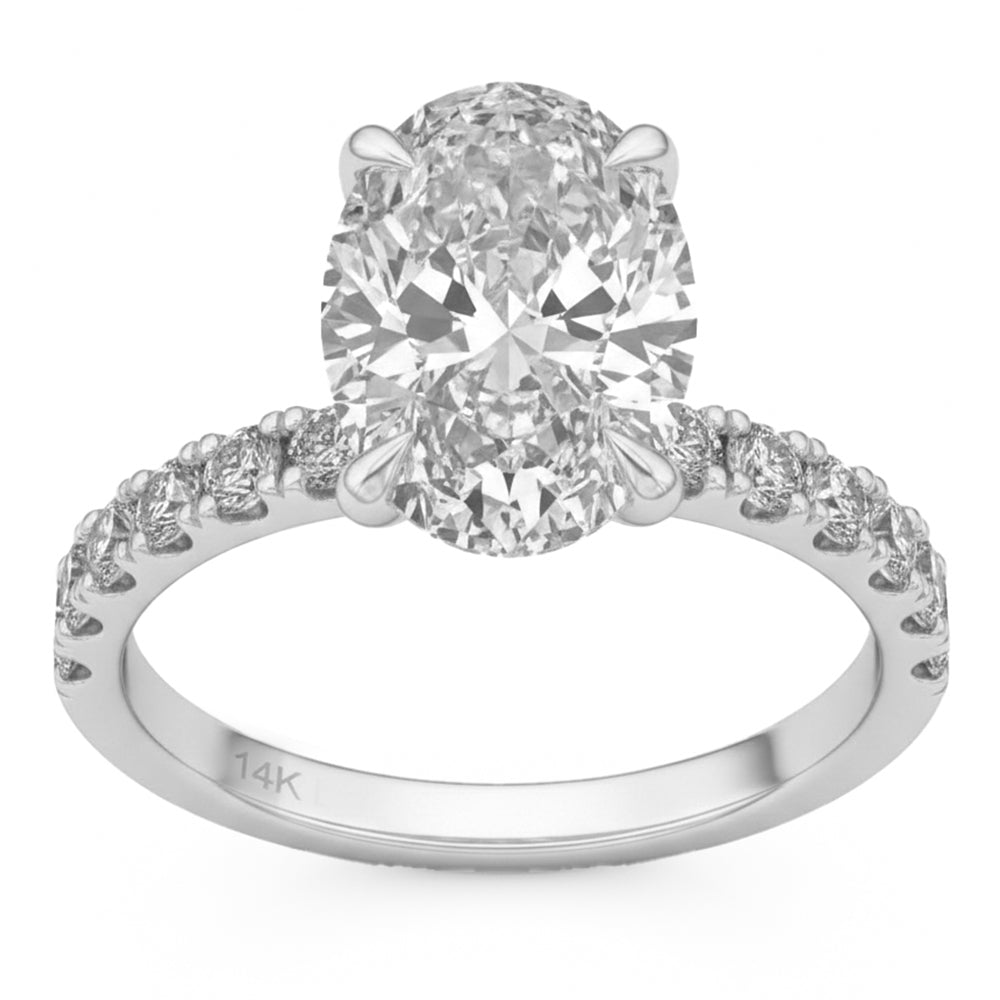 3.64ct 14K White Gold  Diamond Ring Size 6.5