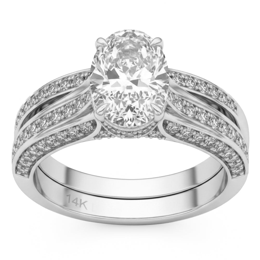 2.51ct 14K White Gold  Diamond Ring Size 6.5
