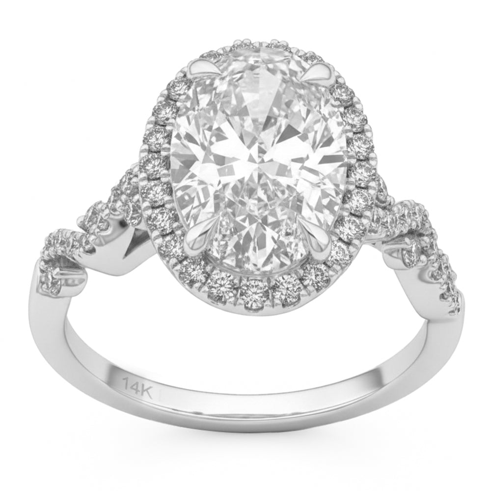 3.45ct 14K White Gold  Diamond Ring Size 6.5
