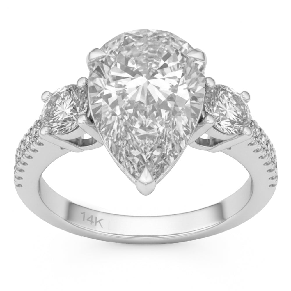 4.89ct 14K White Gold  Diamond Ring Size 6.5