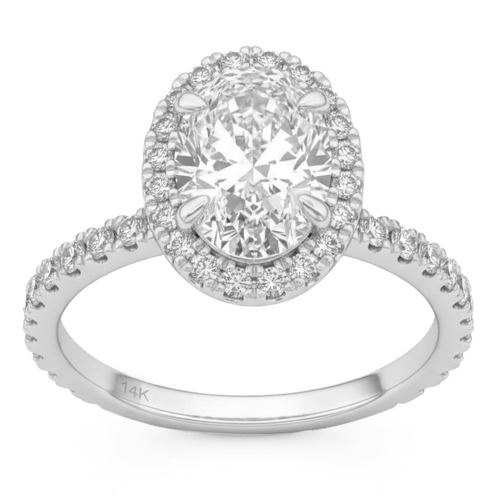 2.7ct 14K White Gold  Diamond Ring Size 6.5