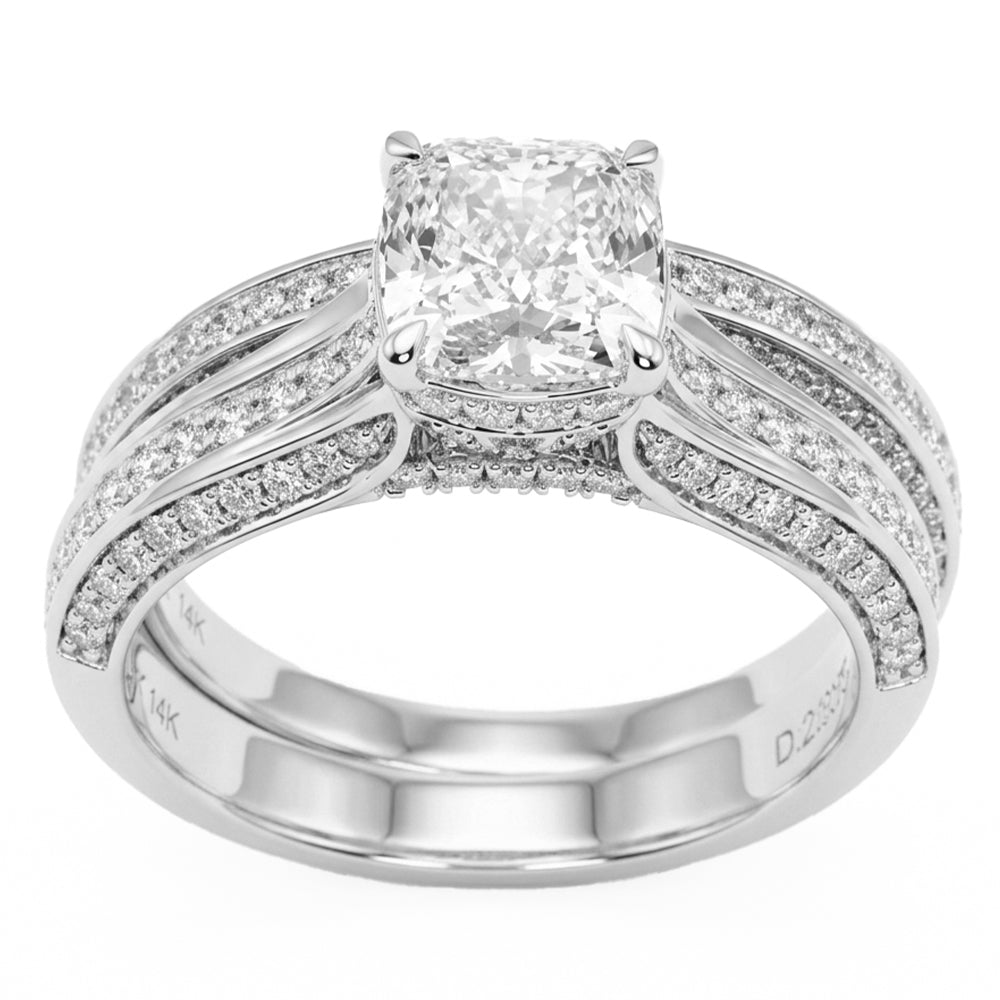 2.49ct 14K White Gold  Diamond Ring Size 6.5