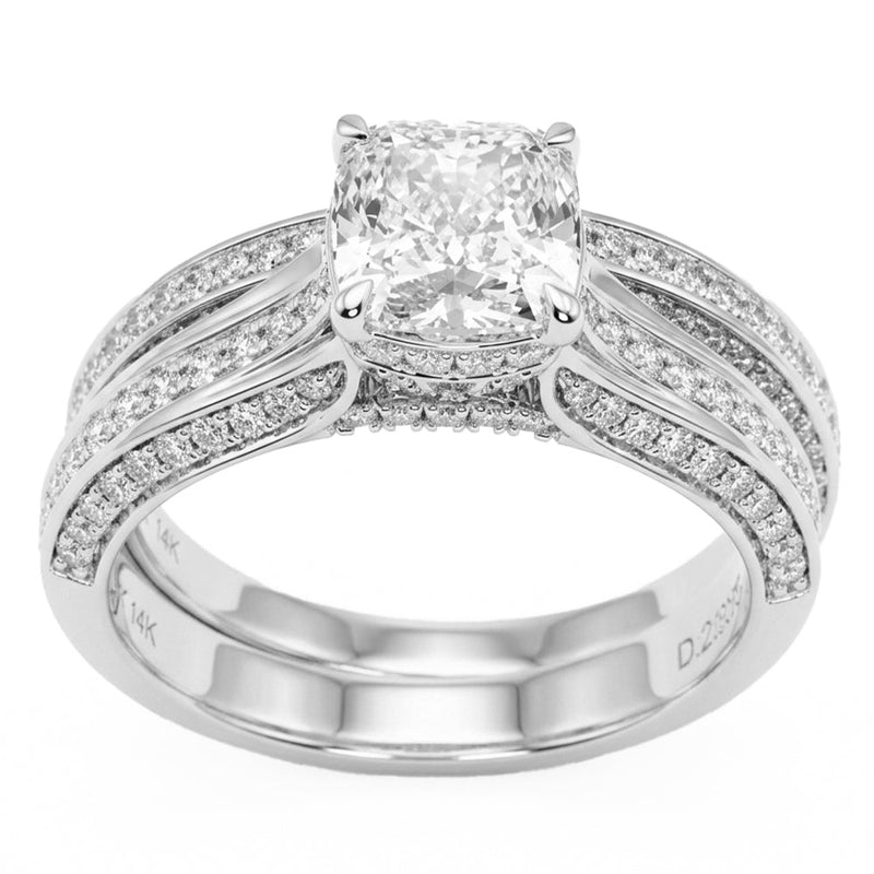2.49ct 14K White Gold Lab Grown Diamond Ring Size 6.5
