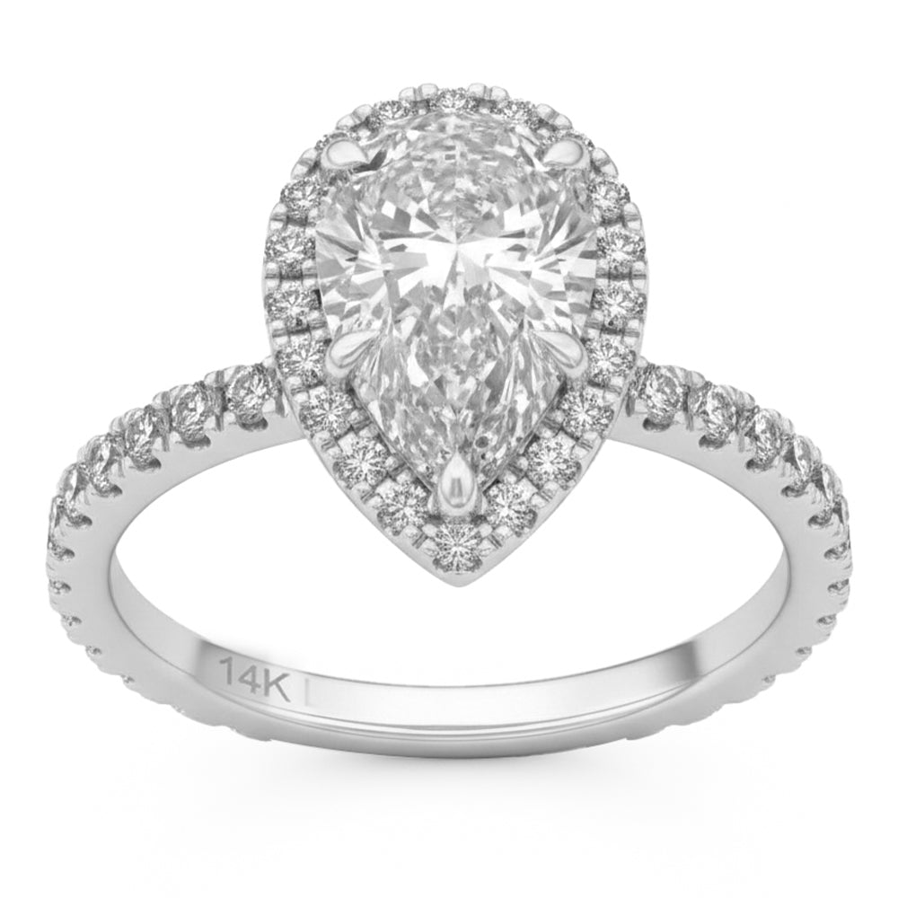 2.7ct 14K White Gold  Diamond Ring Size 6.5