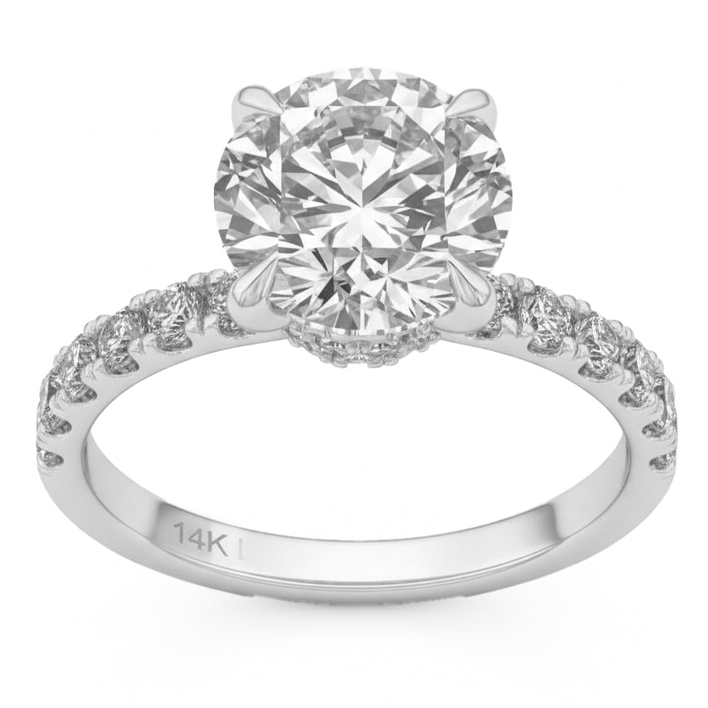 3.64ct 14K White Gold  Diamond Ring Size 6.5