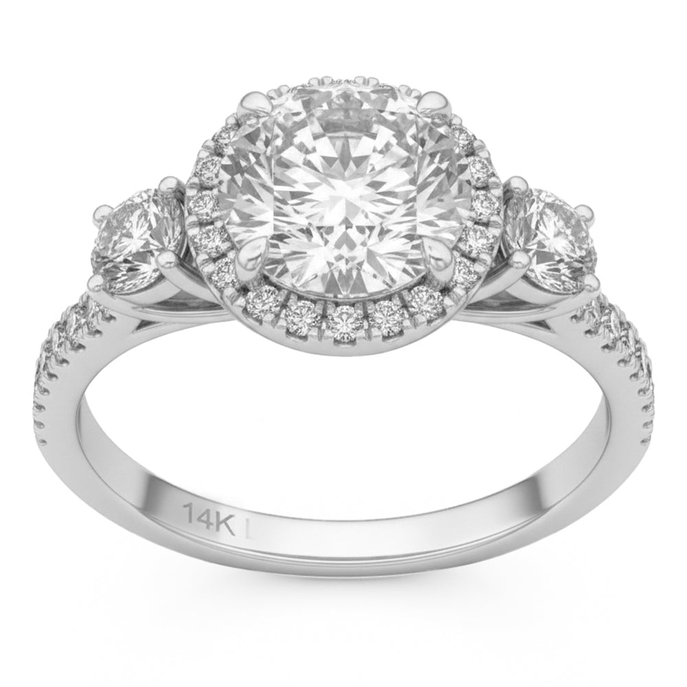 4.09ct 14K White Gold  Diamond Ring Size 6.5
