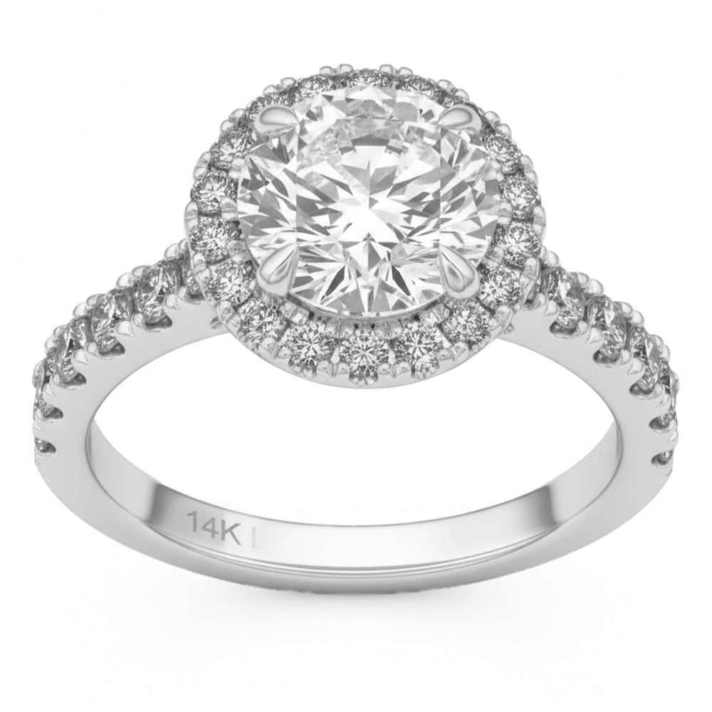 2.8ct 14K White Gold  Diamond Ring Size 6.5
