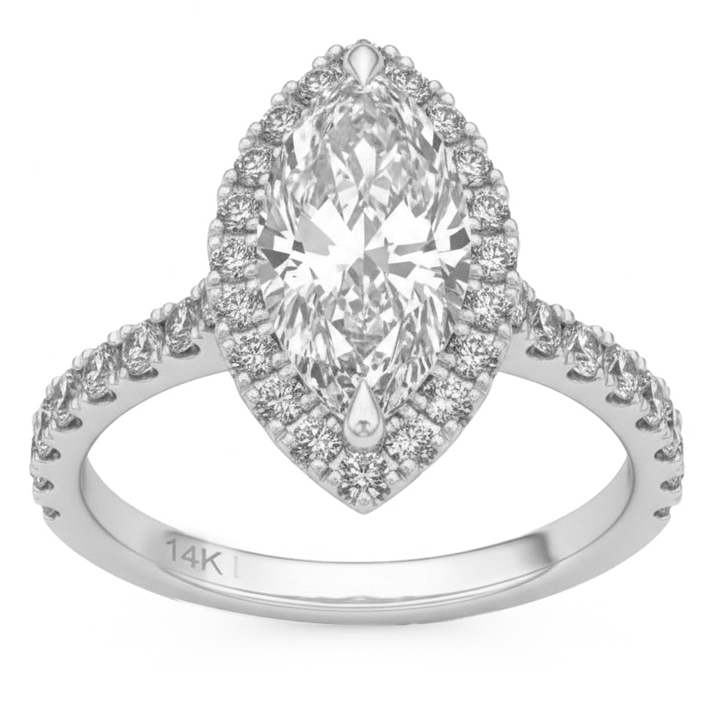 2.78ct 14K White Gold  Diamond Ring Size 6.5