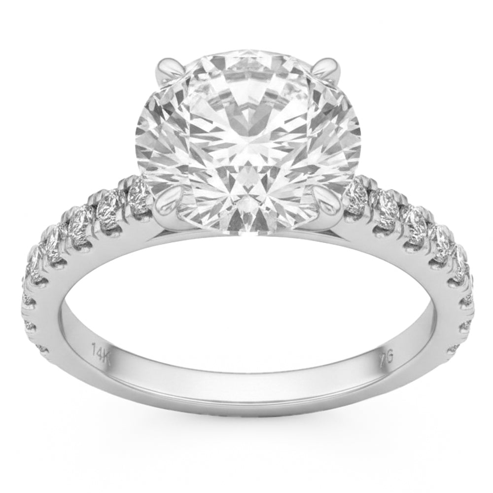 4.8ct 14K White Gold  Diamond Ring Size 6.5