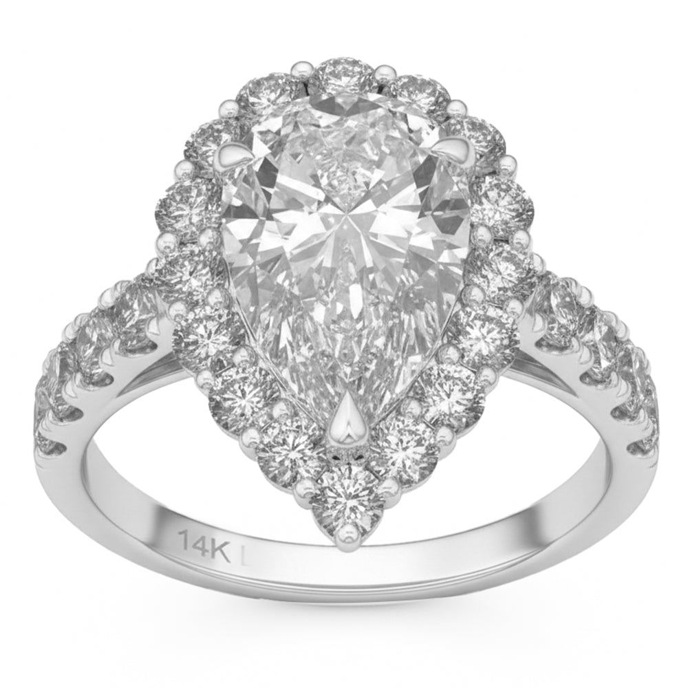4.43ct 14K White Gold  Diamond Ring Size 6.5