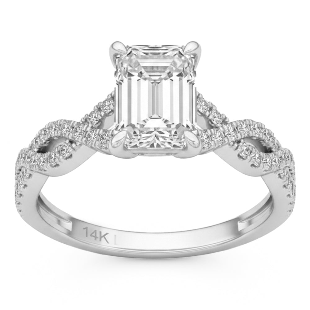 2.35ct 14K White Gold  Diamond Ring Size 6.5