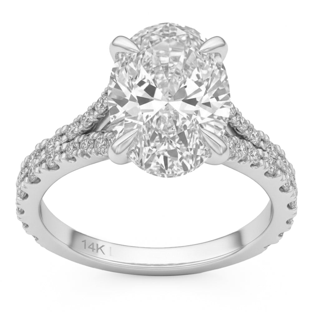 4.8ct 14K White Gold  Diamond Ring Size 6.5