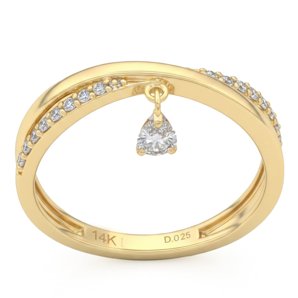 .25ct 14K Two Tone  Diamond Ring Size 6.5