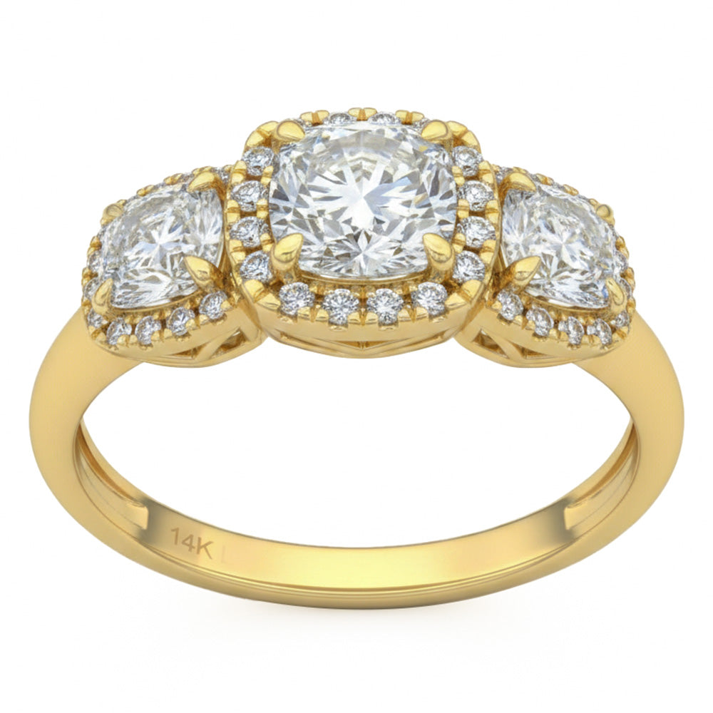 2.41ct 14K Yellow Gold  Diamond Ring Size 6.5