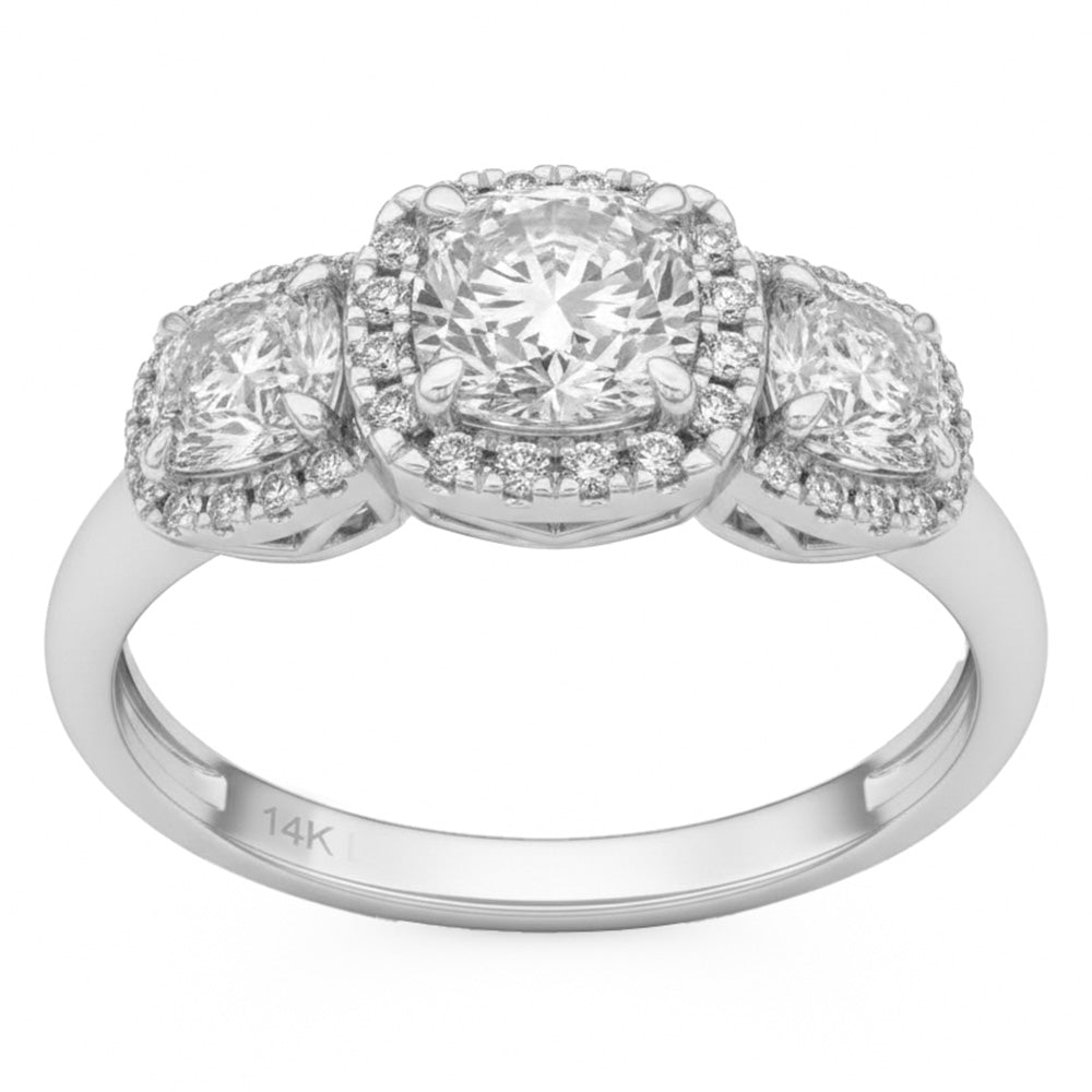 2.41ct 14K White Gold  Diamond Ring Size 6.5