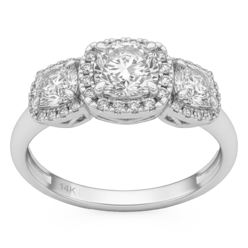 2.41ct 14K White Gold Lab Grown Diamond Ring Size 6.5