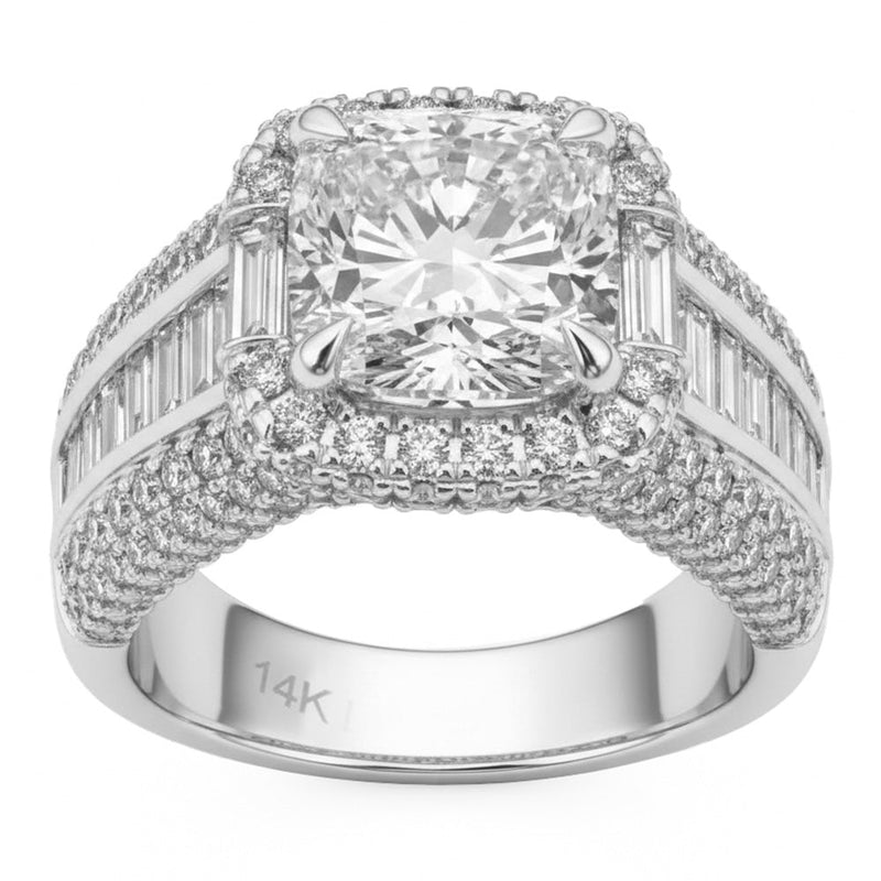 4.92ct 14K White Gold Lab Grown Diamond Ring Size 6.5