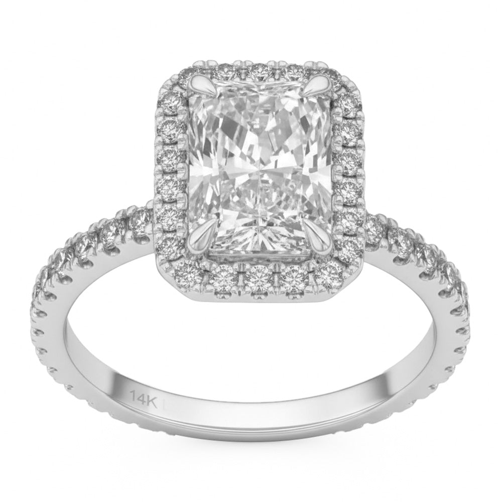 2.71ct 14K White Gold  Diamond Ring Size 6.5