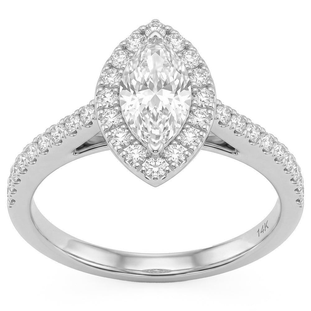 1.5ct 14K White Gold  Diamond Ring Size 6.5