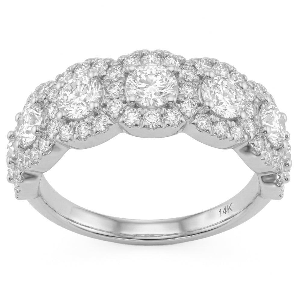 1.94ct 14K White Gold  Diamond Ring Size 6.5