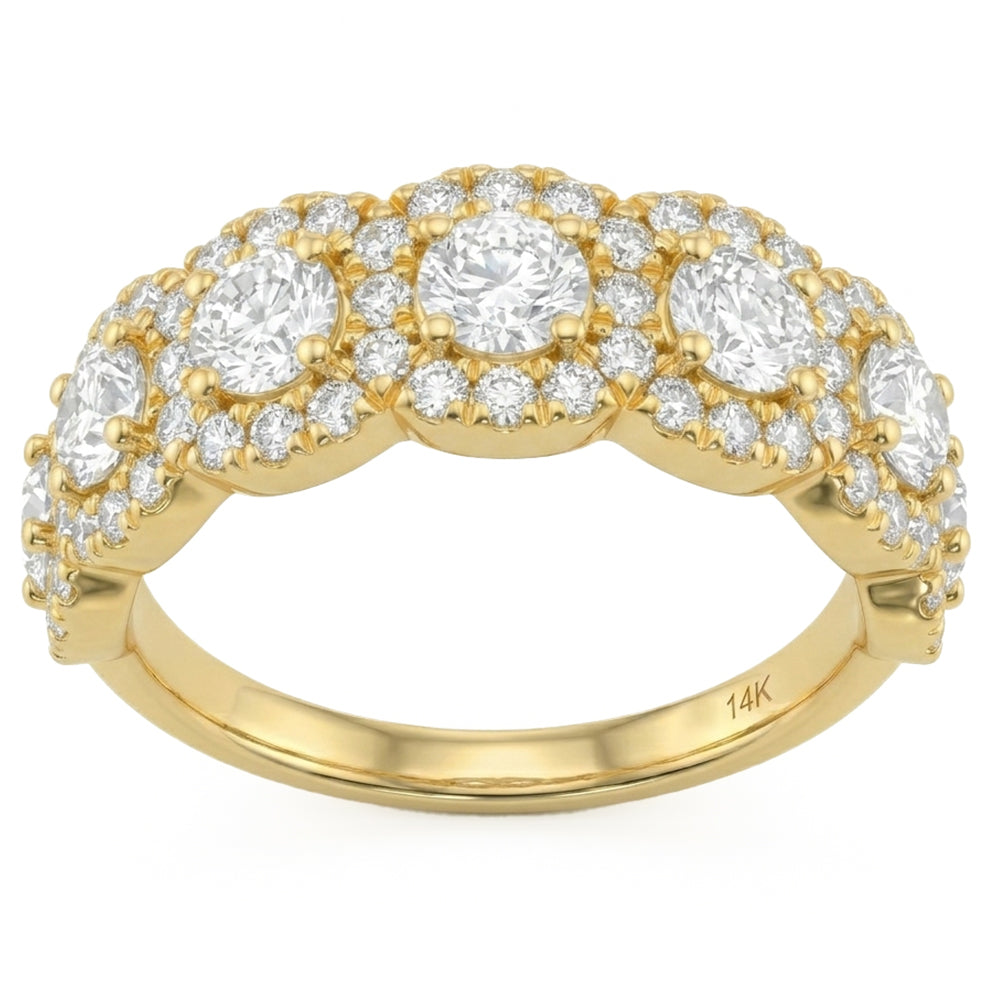 1.94ct 14K Yellow Gold  Diamond Ring Size 6.5