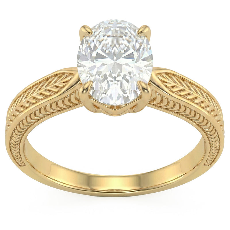 1.52ct 14K Yellow Gold Lab Grown Diamond Ring Size 6.5