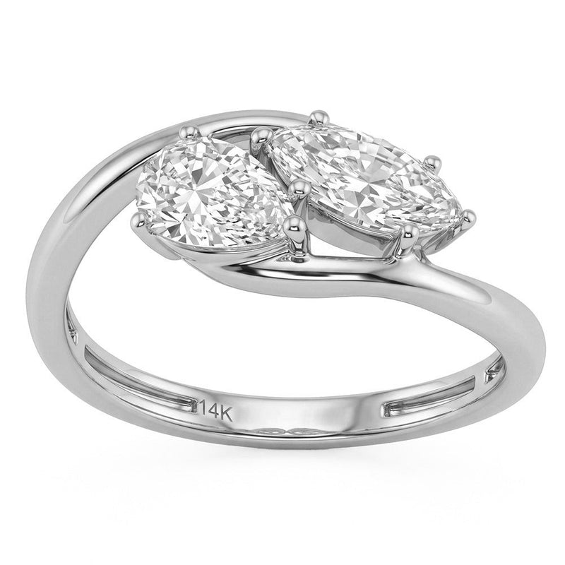 1.04ct 14K White Gold Lab Grown Diamond Ring Size 6.5