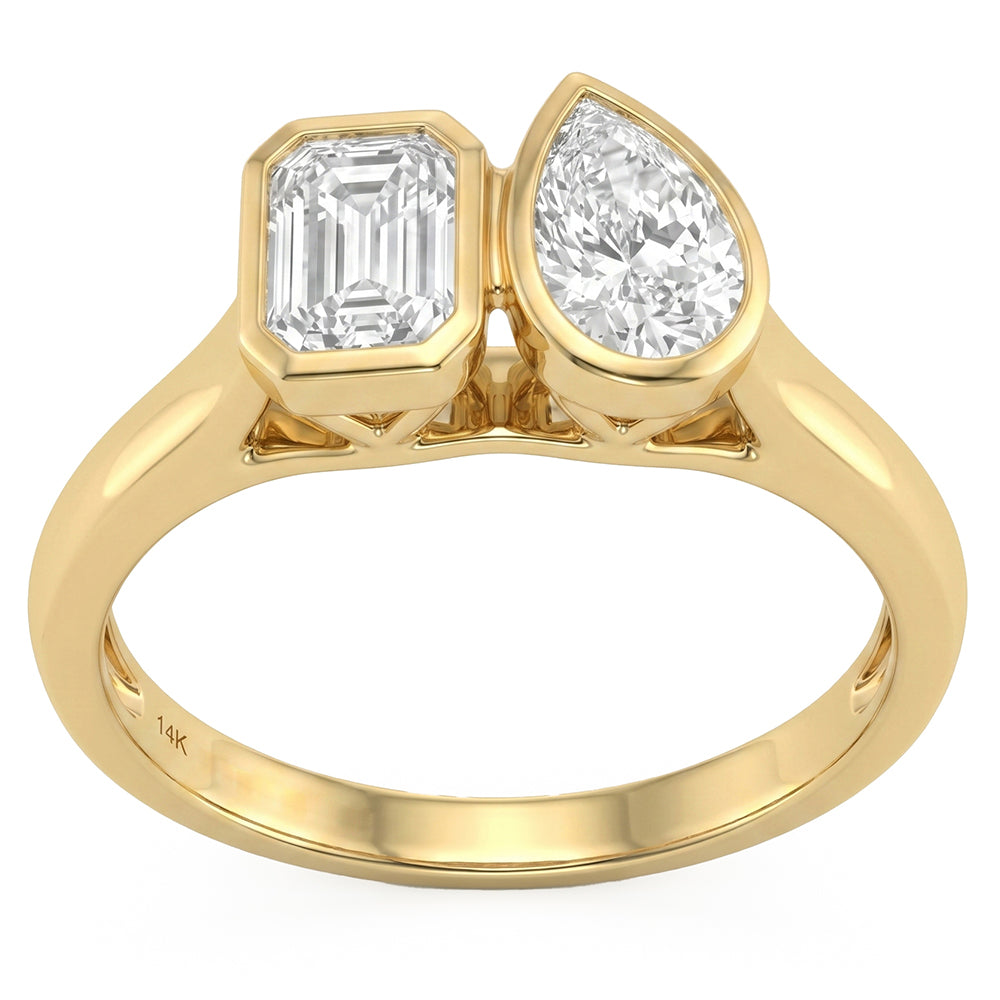2.06ct 14K Yellow Gold  Diamond Ring Size 6.5