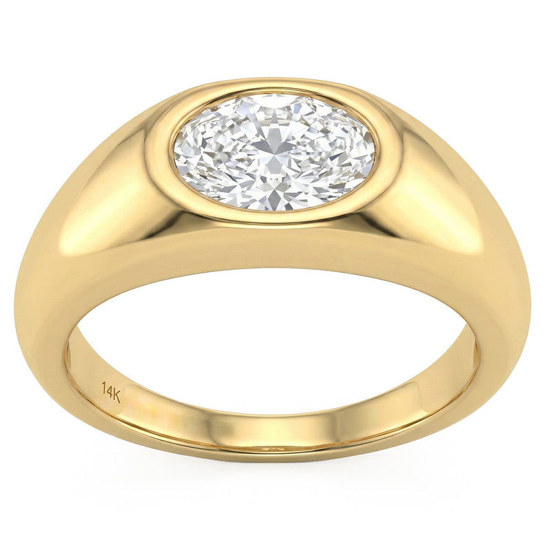 1.28ct 14K Yellow Gold Lab Grown Diamond Ring Size 6.5