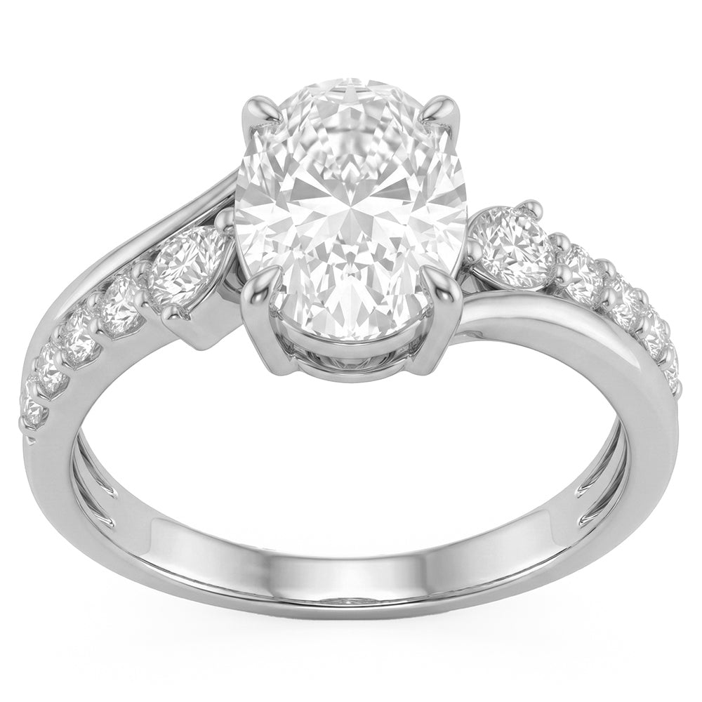 1.97ct 14K White Gold  Diamond Ring Size 6.5