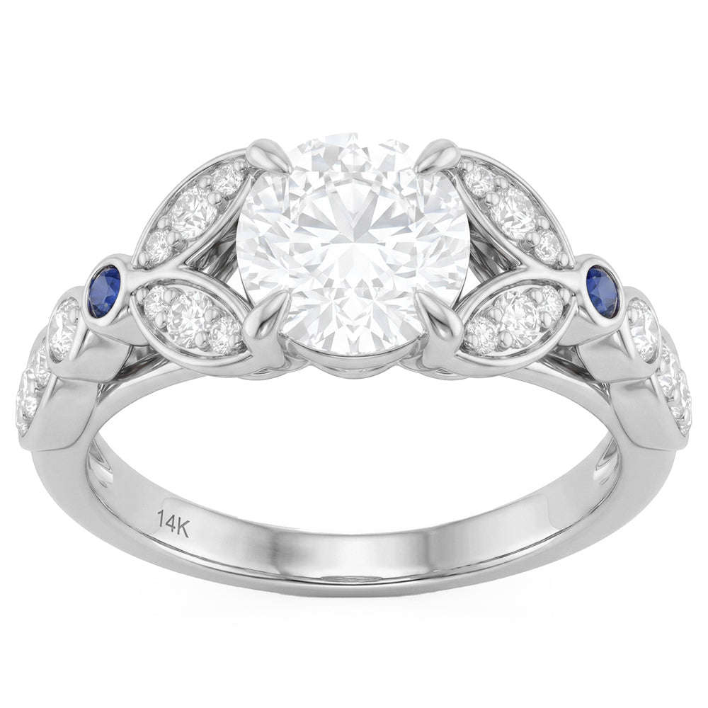1.52ct 14K White Gold  Diamond Ring Size 6.5