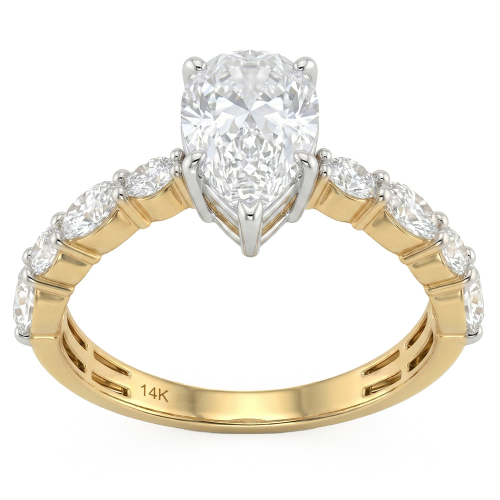 2.33ct 14K Yellow Gold  Diamond Ring Size 6.5