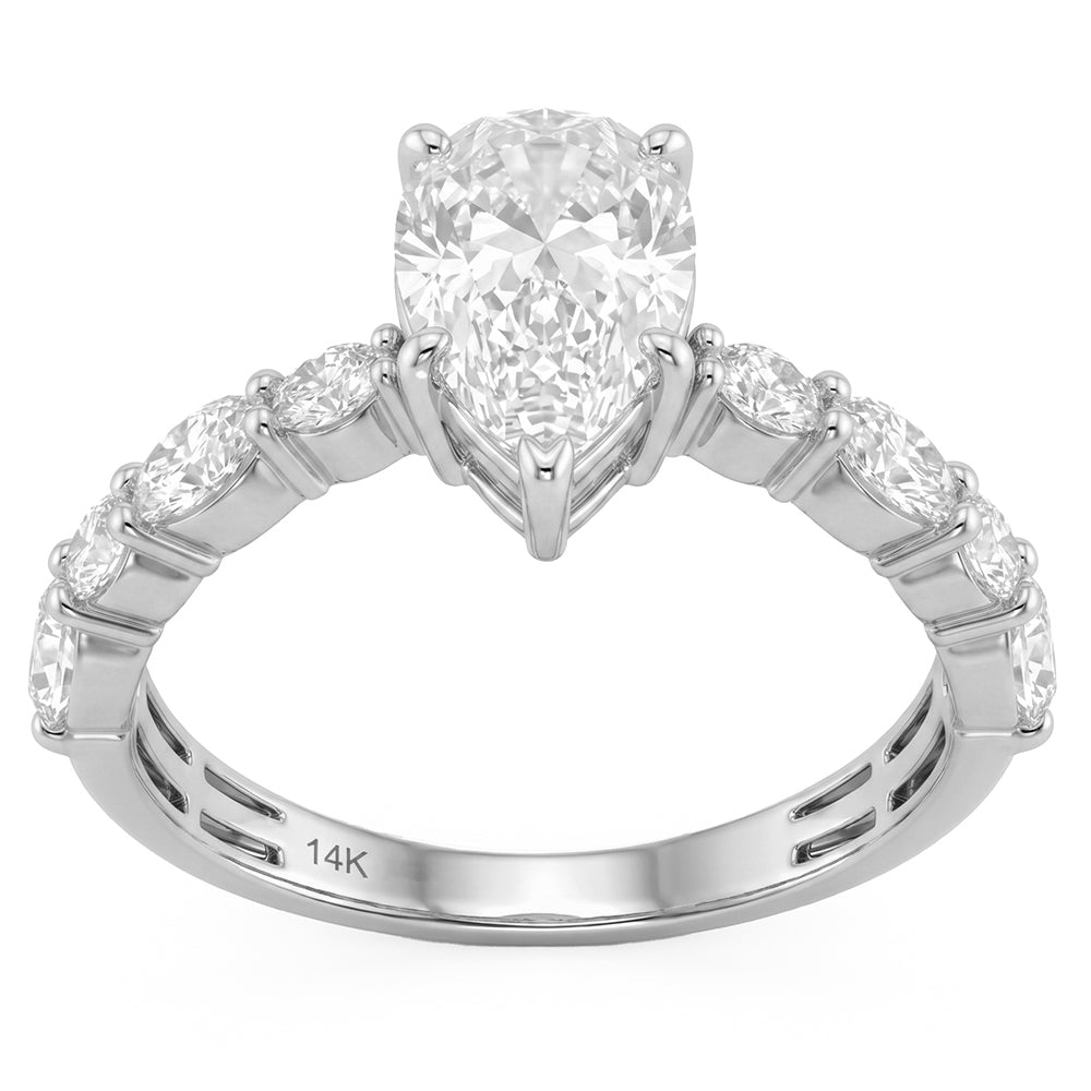 2.33ct 14K White Gold  Diamond Ring Size 6.5