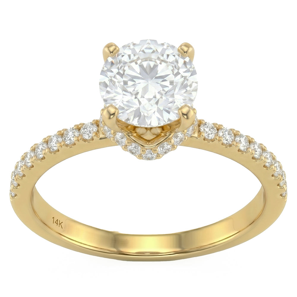 2ct 14K Yellow Gold  Diamond Ring Size 6.5