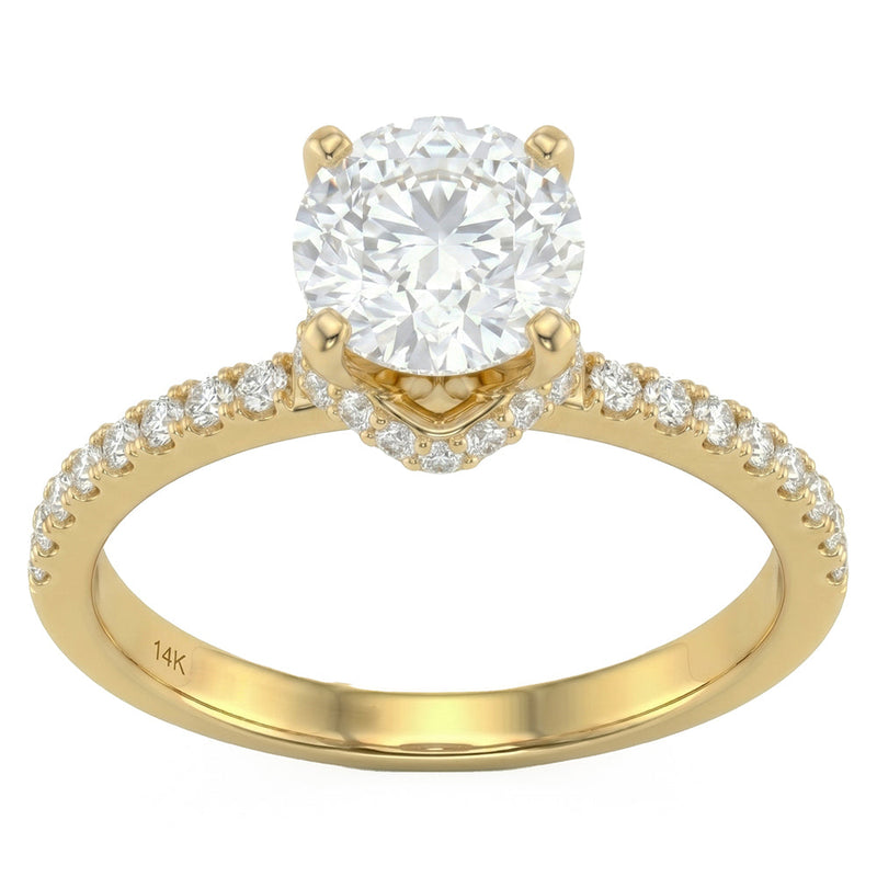 2ct 14K Yellow Gold Lab Grown Diamond Ring Size 6.5