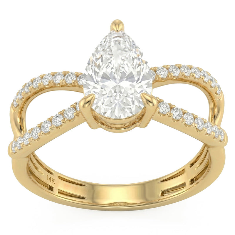 1.31ct 14K Yellow Gold Lab Grown Diamond Ring Size 6.5