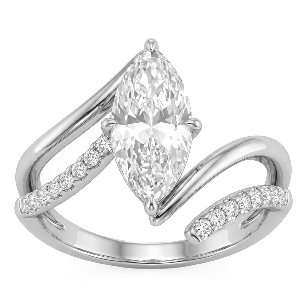 1.72ct 14K White Gold  Diamond Ring Size 6.5