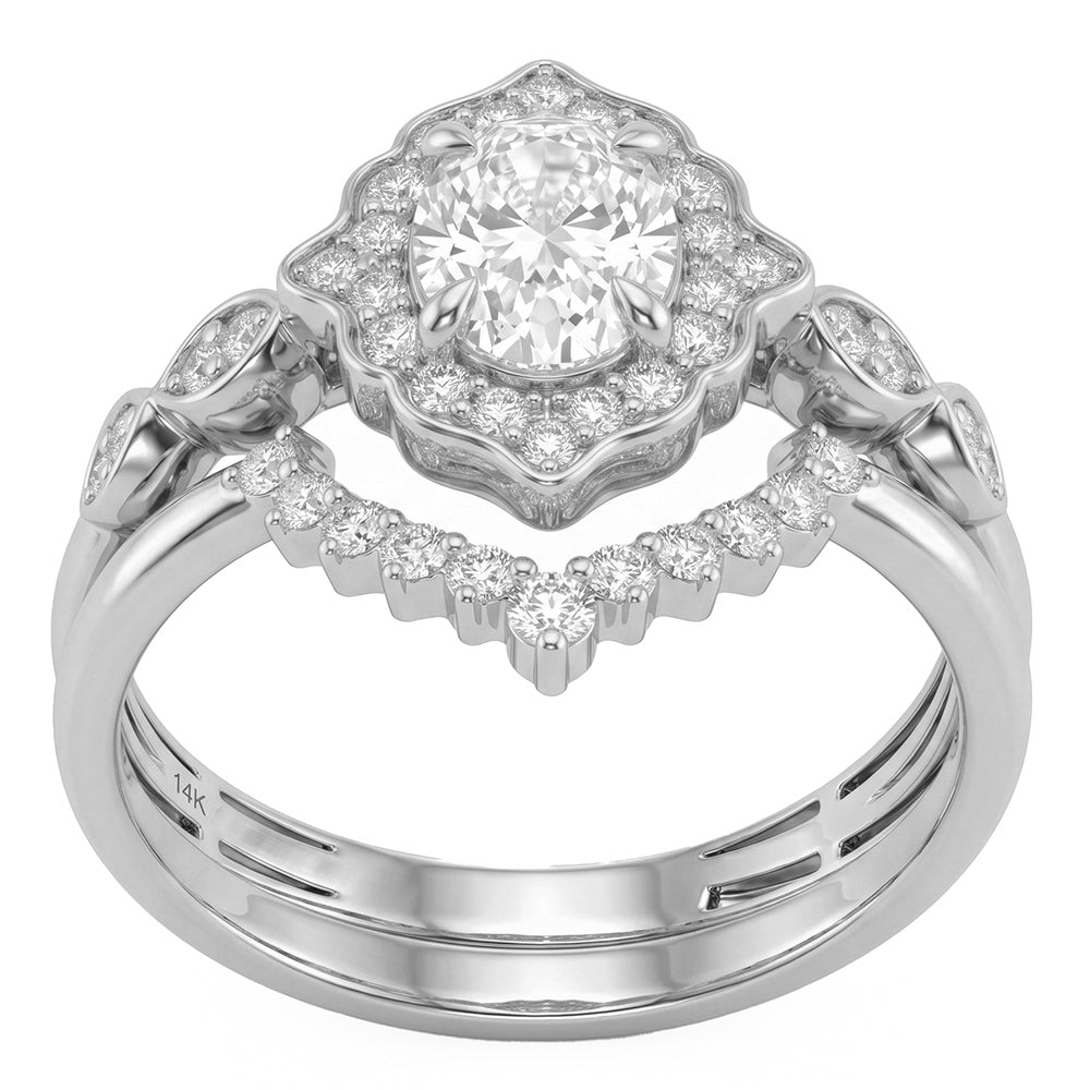1.48ct 14K White Gold  Diamond Ring Size 6.5