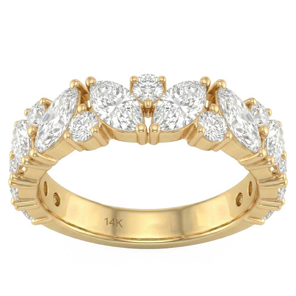 2.39ct 14K Yellow Gold  Diamond Ring Size 6.5