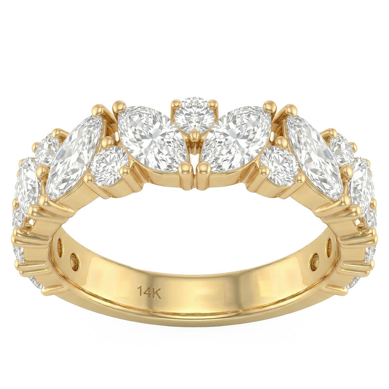 2.39ct 14K Yellow Gold Lab Grown Diamond Ring Size 6.5