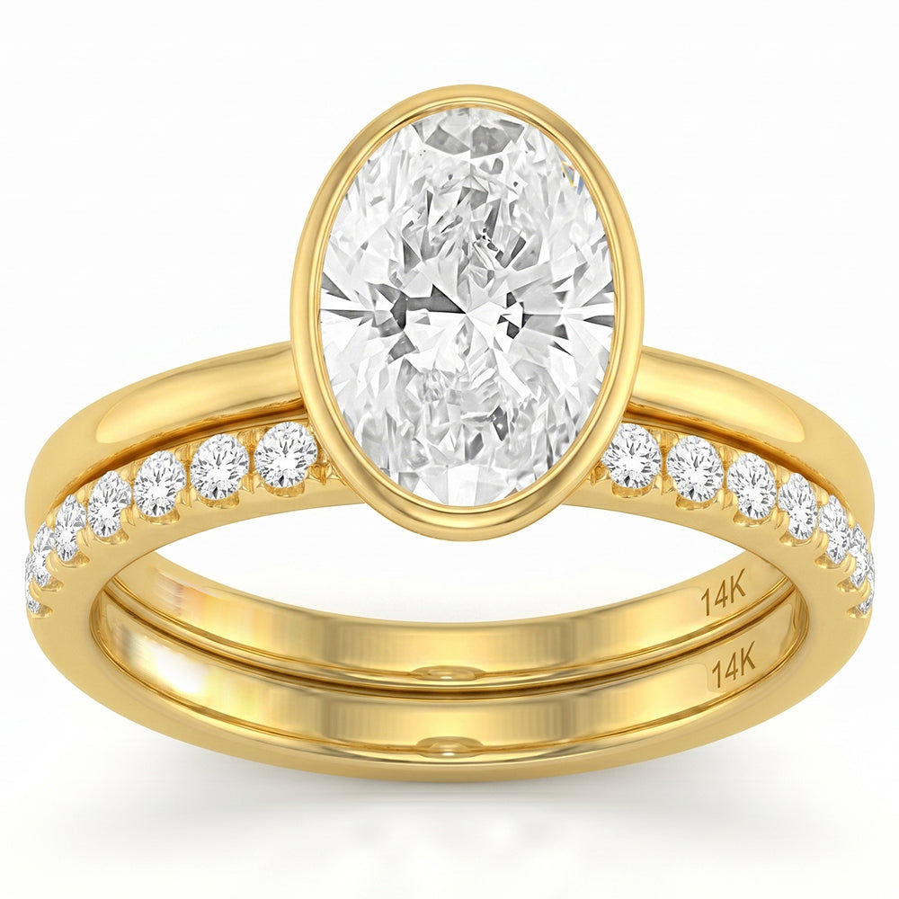 3.4ct 14K White Gold  Diamond Ring Size 6.5
