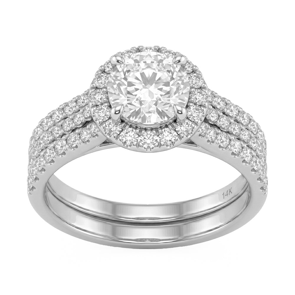 2.01ct 14K White Gold  Diamond Ring Size 6.5