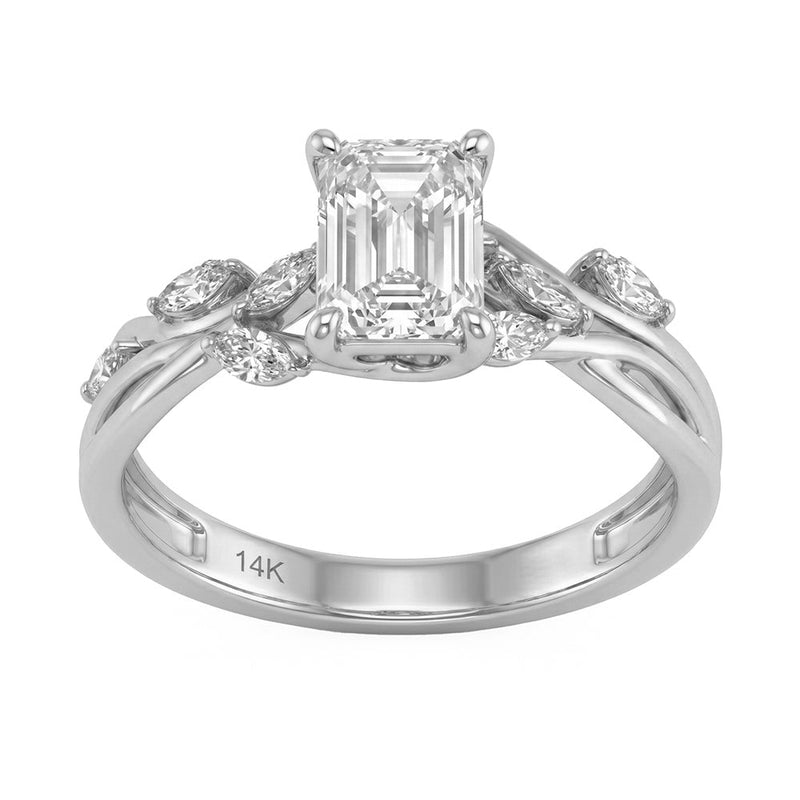 1.3ct 14K White Gold Lab Grown Diamond Ring Size 6.5