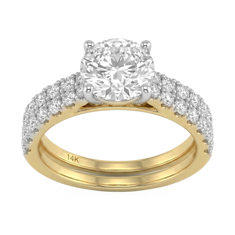3.03ct 14K Yellow Gold  Diamond Ring Size 6.5
