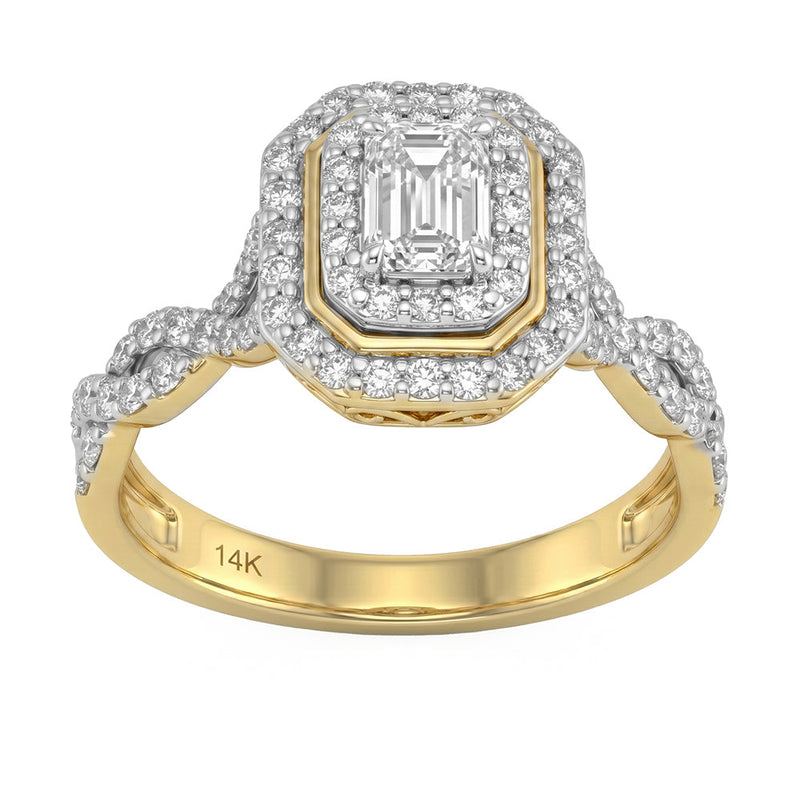 1.18ct 14K Yellow Gold Lab Grown Diamond Ring Size 6.5