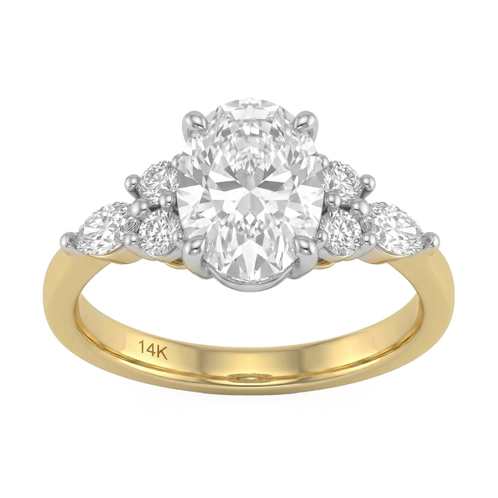 2.5ct 14K Yellow Gold  Diamond Ring Size 6.5